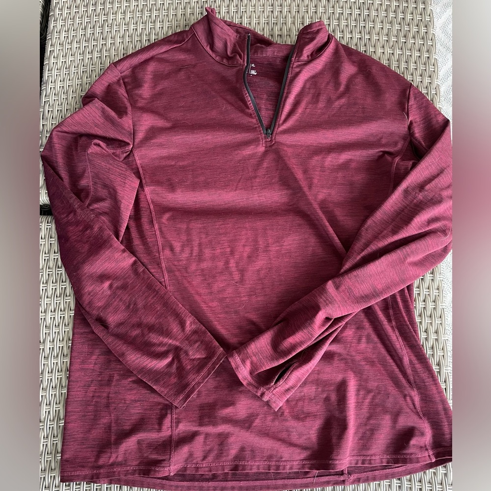 Z by Zella Athletic Pullover – Gray & Maroon Heather – Size XL – Thumb Holes!